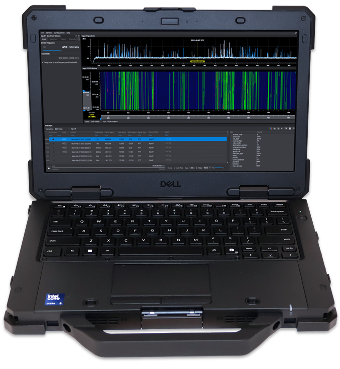 Monarch Rugged Laptop running Sceptre spectrum analysis