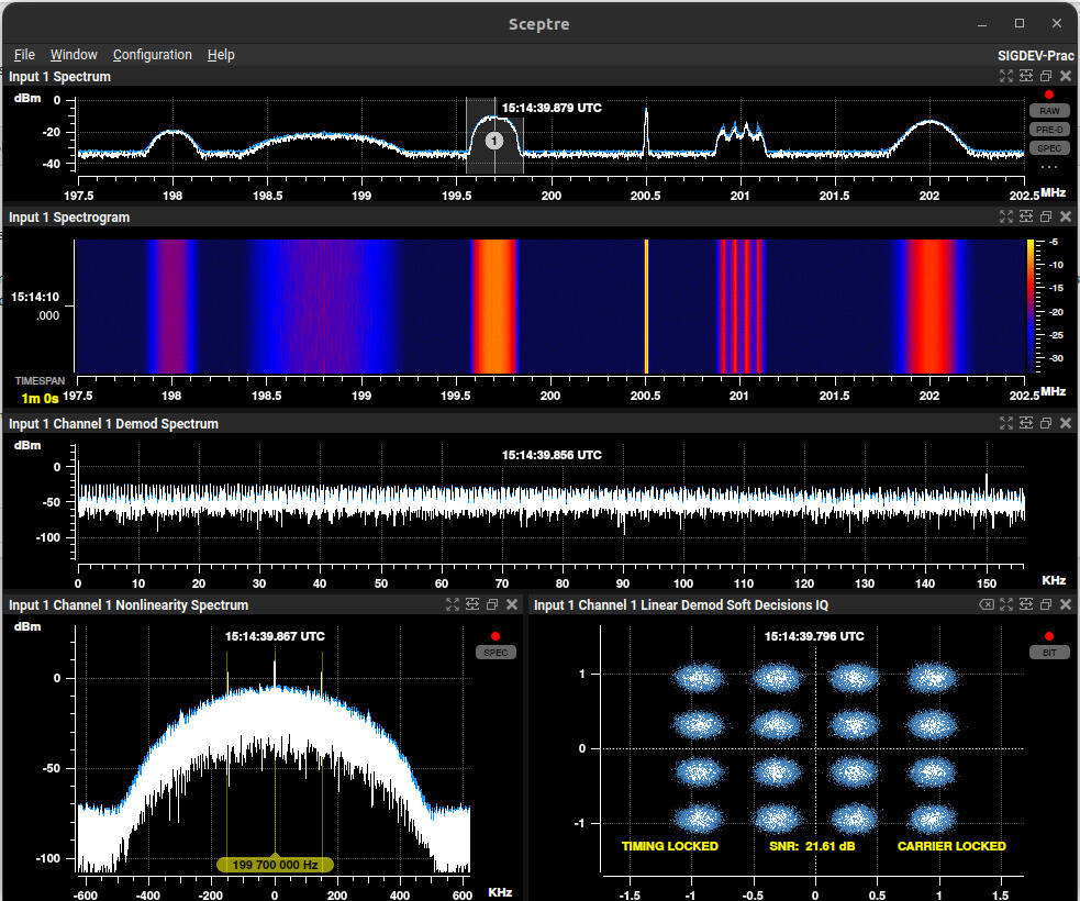 Signal Characterization & Demodulation screen