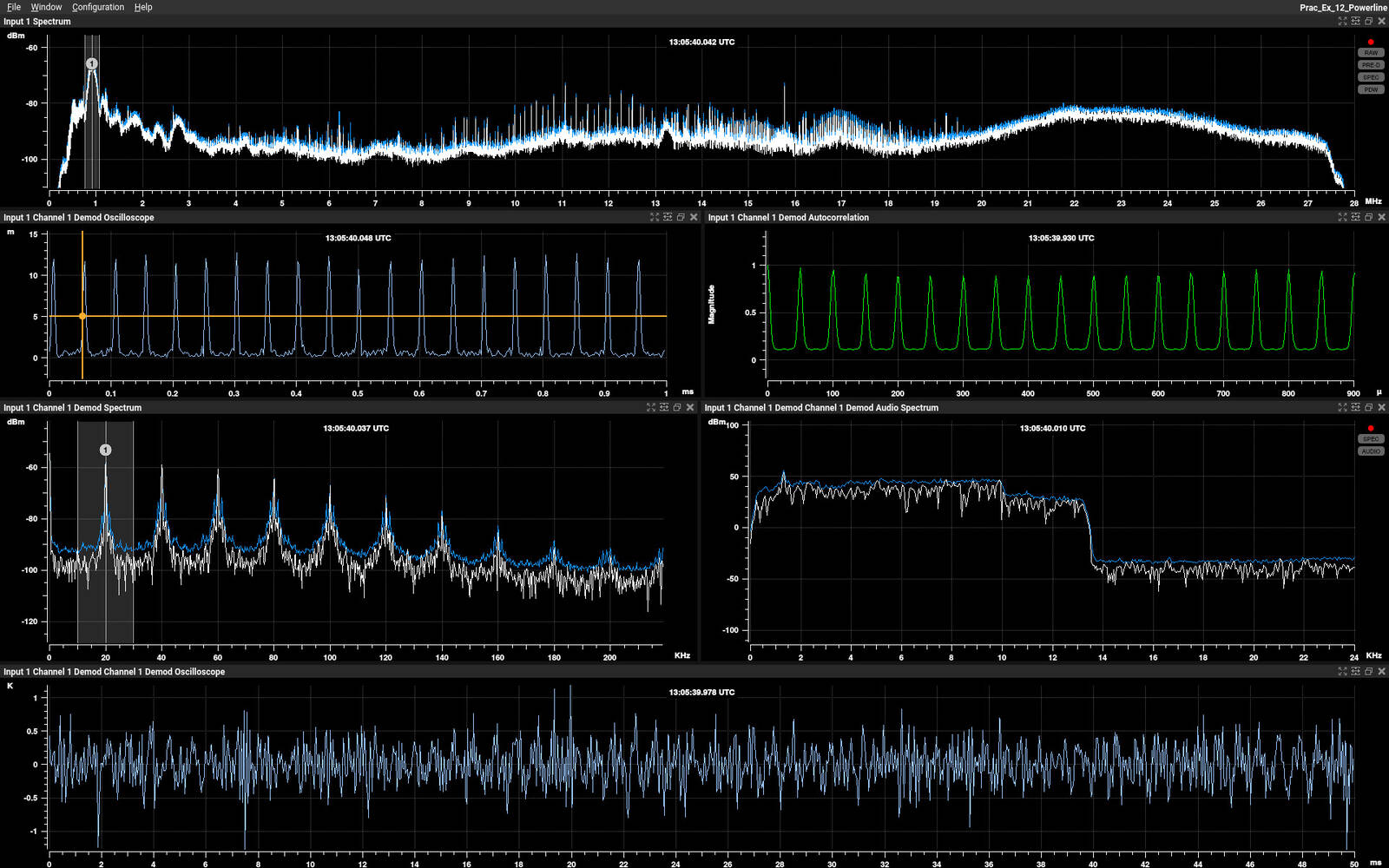 Powerline Survey & Analysis screen